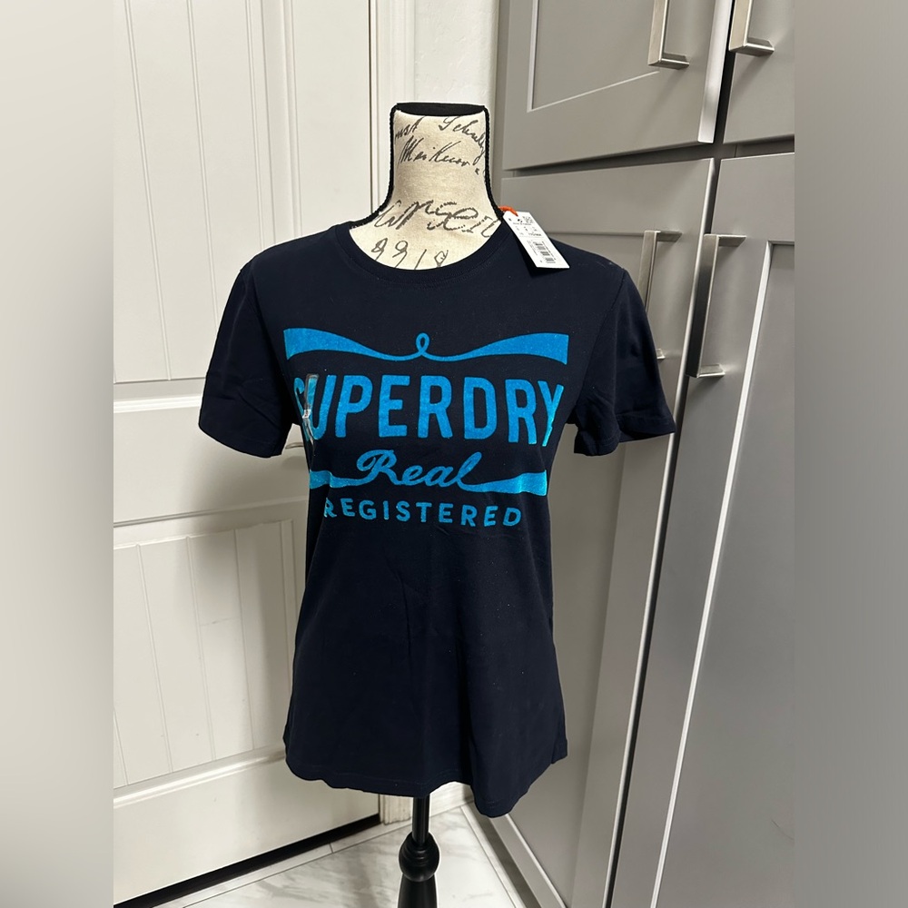 Superdry Women’s Short Sleeve T Shirt Blue Size 6 US